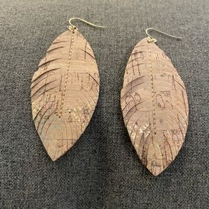 Tan and gold boho earrings